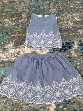 Crazy 8 Blue Embroidered Two-Piece Matching Set